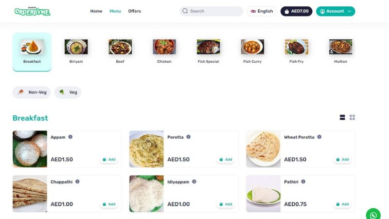 Digital Menu